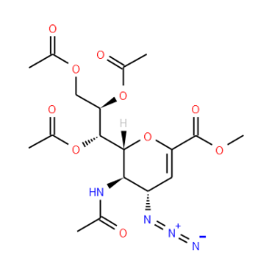 5-乙酰氨基-7,8,9-O-三乙酰基-2,6-脱水-4-叠氮-3,4,5-三脱氧-D-甘油-D-半乳-2-壬烯酸甲酯-CAS:130525-58-5