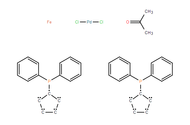 二氯(1,1-双(二苯基膦)二茂铁)钯(II)丙酮加合物-CAS:851232-71-8