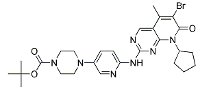 4-[6-[(6-溴-8-环戊基-7,8-二氢-5-甲基-7-氧代吡啶并[2,3-D]嘧啶-2-基)氨基]-3-吡啶基]-1-哌嗪羧酸叔丁酯-CAS:571188-82-4