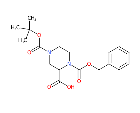 (+/-)-1-苯甲氧基羰基-4-Boc-哌嗪-2-羧酸-CAS:126937-41-5