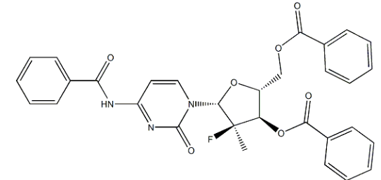 (2'R)-N-苯甲酰基-2'-脱氧-2'-氟-2'-甲基胞苷-3',5'-二苯甲酸酯-CAS:817204-32-3