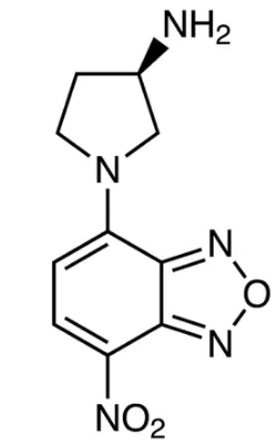 (R)-(-)-NBD-Apy [=(R)-(-)-4-硝基-7-(3-氨基吡咯烷-1-基)-2,1,3-苯并恶二唑] [用于e.e.值测定的HPLC标记试剂]-CAS:143112-51-0