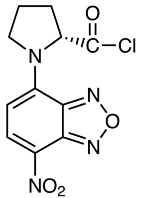 (R)-(+)-NBD-Pro-COCl [=(R)-(+)-4-硝基-7-(2-氯甲酰四氢吡咯-1-基)-2,1,3-苯并恶二唑] [用于e.e.值测定的HPLC标记试剂]-CAS:159717-69-8