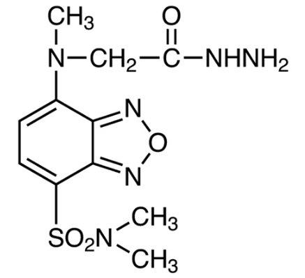 DBD-CO-Hz [=4-(N,N-二甲基氨基磺酰)-7-(N-肼基羰甲基-N-甲基)氨基-2,1,3-苯并恶二唑] [HPLC标记用]-CAS:179951-63-4