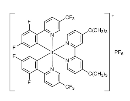 二[2-(2,4-二氟苯基)-5-三氟甲基吡啶][2-2'-联(4-叔丁基吡啶)]铱二(六氟磷酸)盐-CAS:870987-63-6