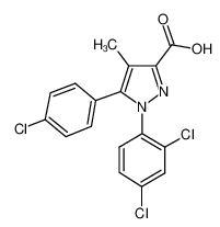 5-(4-氯苯基)-1-(2,4-二氯苯基)-4-甲基-1H-吡唑-3-羧酸-CAS:162758-35-2