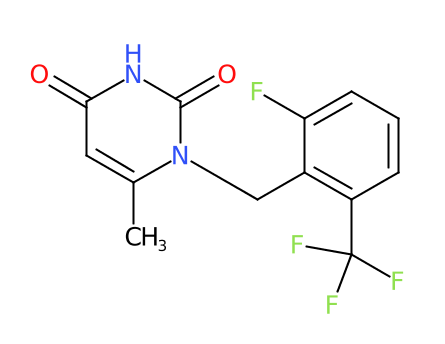 1-(2-氟-6-(三氟甲基)苄基)-6-甲基嘧啶-2,4(1H,3H)-二酮-CAS:830346-47-9