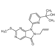 2-烯丙基-1-(6-(2-羟基丙-2-基)吡啶-2-基)-6-(甲巯基)-1H-吡唑并[3,4-d]嘧啶-3(2H)-酮-CAS:955369-56-9
