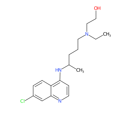 2-[[4-[(7-氯喹啉-4-基)氨基]戊基](乙基)氨基]乙醇-CAS:118-42-3