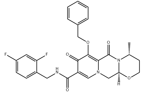 (4R,12AS)-N-(2,4-二氟苄基)-7-苯氧基-4-甲基-6,8-二氧-3,4,6,8,12,12A-六氢-9-羧基-2H-吡啶并[1',2':4,5]吡嗪并[2,1-B][1,3] 噁嗪烷-9-甲酰胺-CAS:1206102-11-5