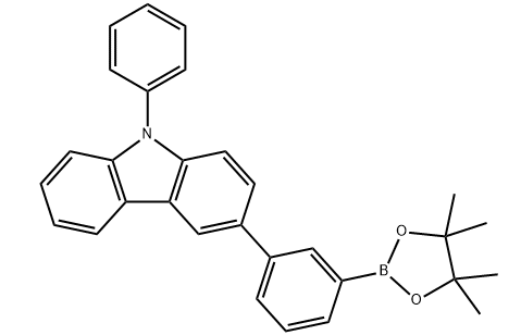 9-苯基-3-(3-(4,4,5,5-四甲基-1,3,2-二氧杂环戊环-2-基)苯基)-9H咔唑-CAS:1569294-77-4