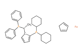 (R)-1-[(R)-2-(二环己基膦基)二茂铁基乙基]二苯基膦-CAS:158923-09-2