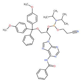 N6-苯甲酰基-(S)-1-(4, 4’-二甲氧基三苯甲基)-3-腺苷-2-氰基乙基亚磷酰胺-CAS:851050-24-3