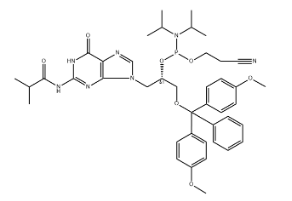 N2-异丁酰基-(S)-1-(4, 4’-二甲氧基三苯甲基)-3-鸟苷-2-氰基乙基亚磷酰胺-CAS:182625-68-9