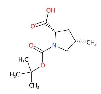 (2S,4S)-N-叔丁氧羰基-4-甲基吡咯烷-2-甲酸-CAS:364750-81-2