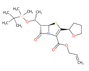 6-(1'-叔丁基二甲基硅氧乙基)-3-(2''-四氢呋喃基)-7-氧代-4-硫-1-氮杂双环[3.2.0]庚-2-烯-2-羧酸烯丙酯-CAS:120705-67-1