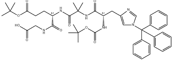 ((S)-5-(叔丁氧基)-2-(2-((S)-2-((叔丁氧羰基)氨基)-3-(1-三苯甲基-1H-咪唑-4-基)丙酰胺基)-2-甲基丙酰胺)-5-氧代戊酰基)甘氨酸-CAS:1890228-73-5